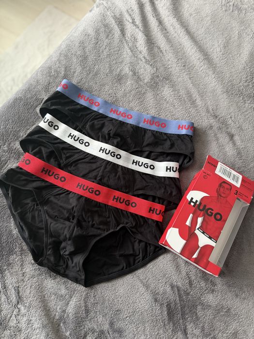 HUGO set 3 chiloti negri cu banda multicolor marimea S noi originali