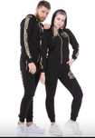 Trening Versace logo auriu,pantaloni conici, buzunare laterale