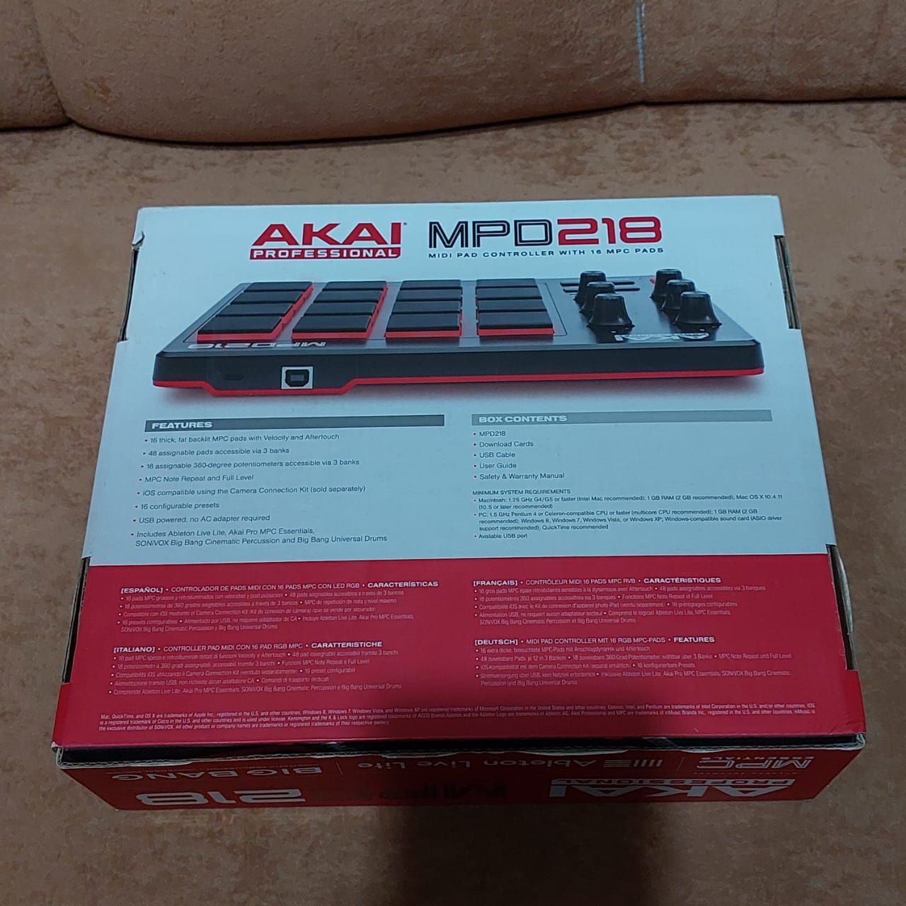 Продам миди контроллер Akai MPD 218