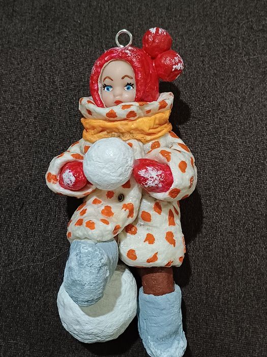 Ватная елочная игрушка