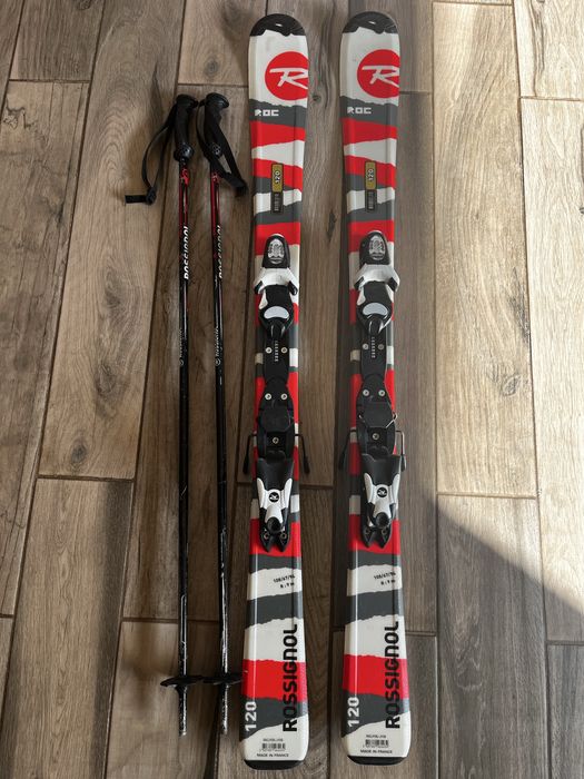 Ски+ ски обувки, 21.5, ски росиньол 120