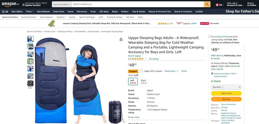 Sac de dormit 2 in 1, sac sau patura, 3 anotimp, REDUS de la 250 RON