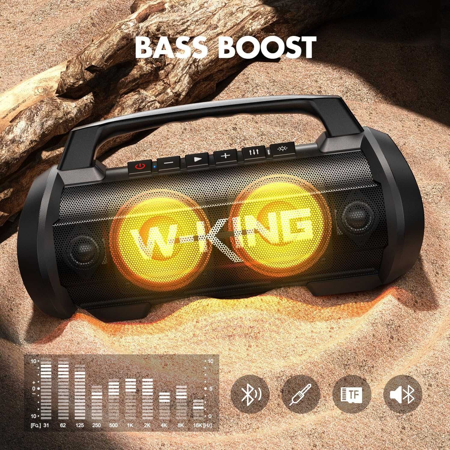 W-King D10 70W, безжична Bluetooth тонколона с безжичен микрофон