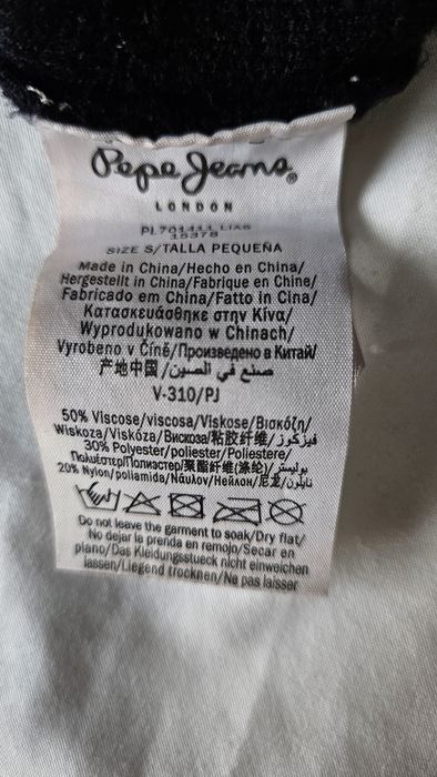 Pulover Pepe Jeans, S, negru cu broderie mov, f frumos