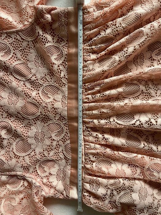 Рокля дантела розова официална разкошна 128-134