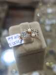 Inel vintage aur 18k cu diamante și perle (r)