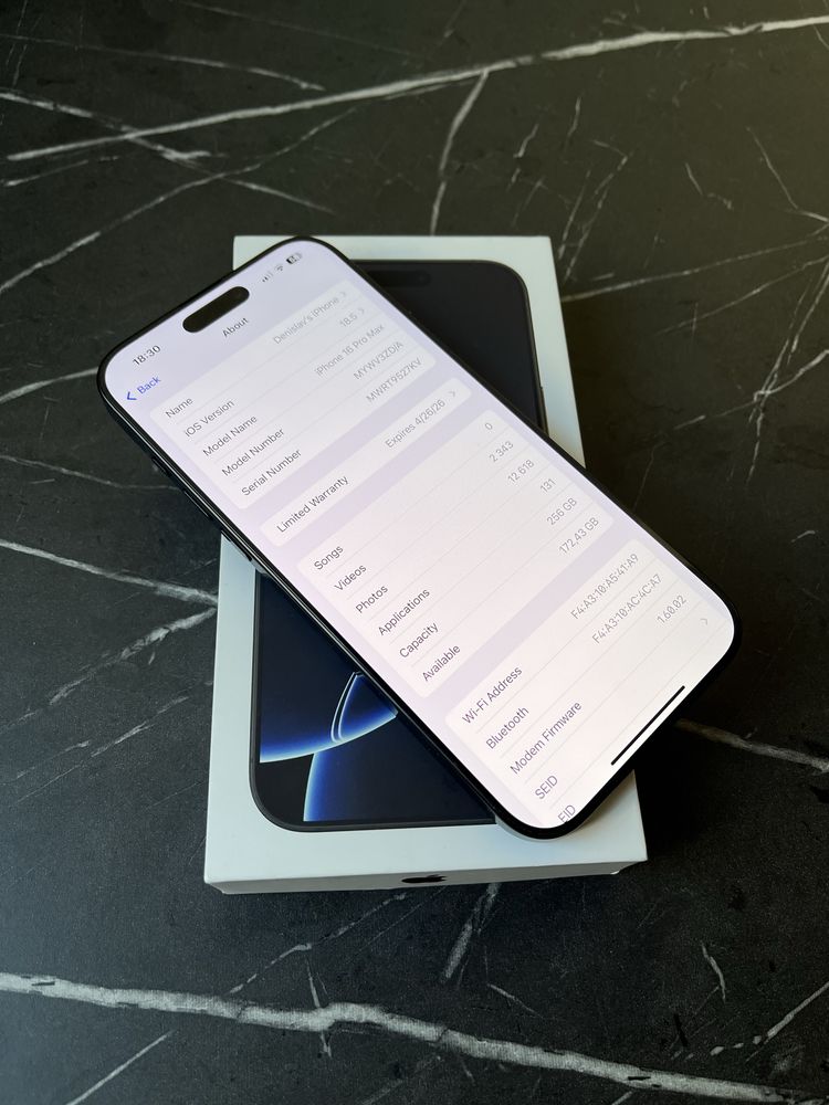 IPhone 16 Pro Max 256GB Black ГАРАНЦИЯ