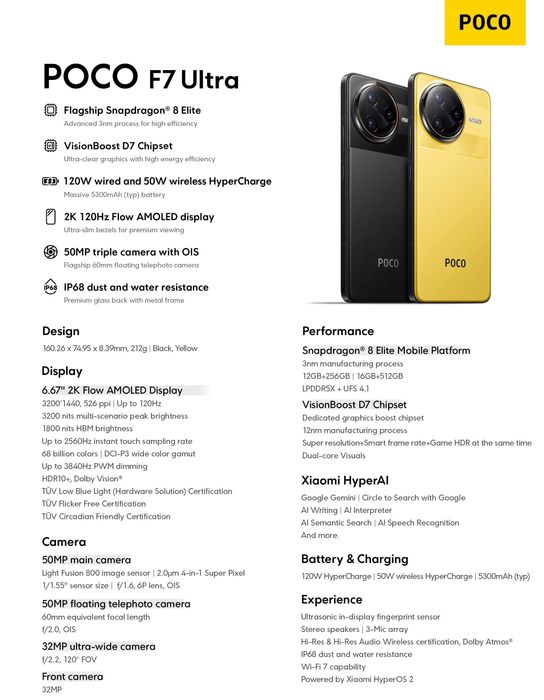 Poco F7 Ultra - 16 Gb ram + 512 Rom - убиецът на флагмани!!!