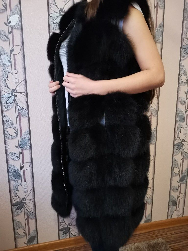 Дамски елек от естествен косъм