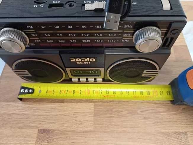 Ретро стерео преносимо радио MG001 с USB зареждане, TF карта AUX AM/FM