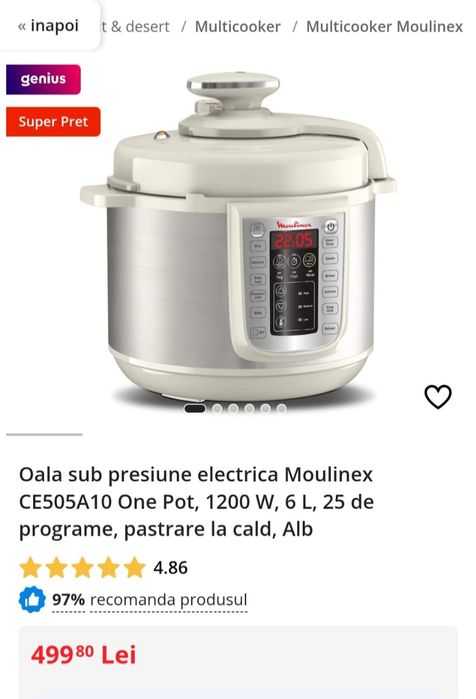 multicooker Moulinex 1200 w, 6 L