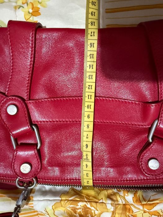 Geantă Musette fost (CristhelenB)din piele naturală roșie