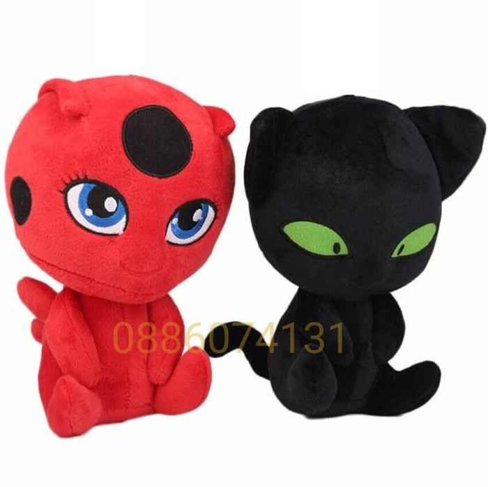 Плюшена играчка Tikki и Plagg Калинката и Черния Котарак