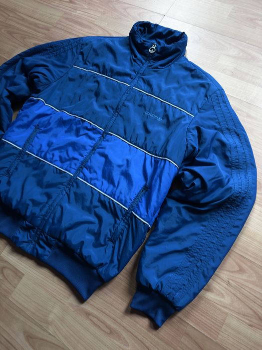 Jacket jacheta geaca puffer boxy reversible Adidas Originals blue
