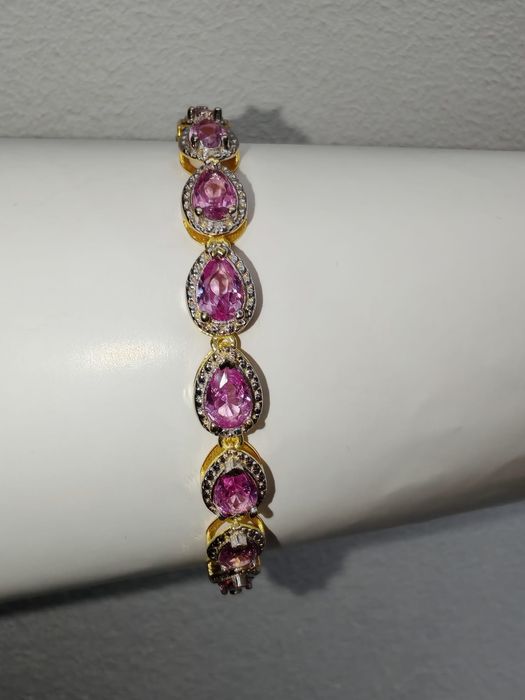 Bratara 14 K argint, aur galben, safir- 7,92 ct