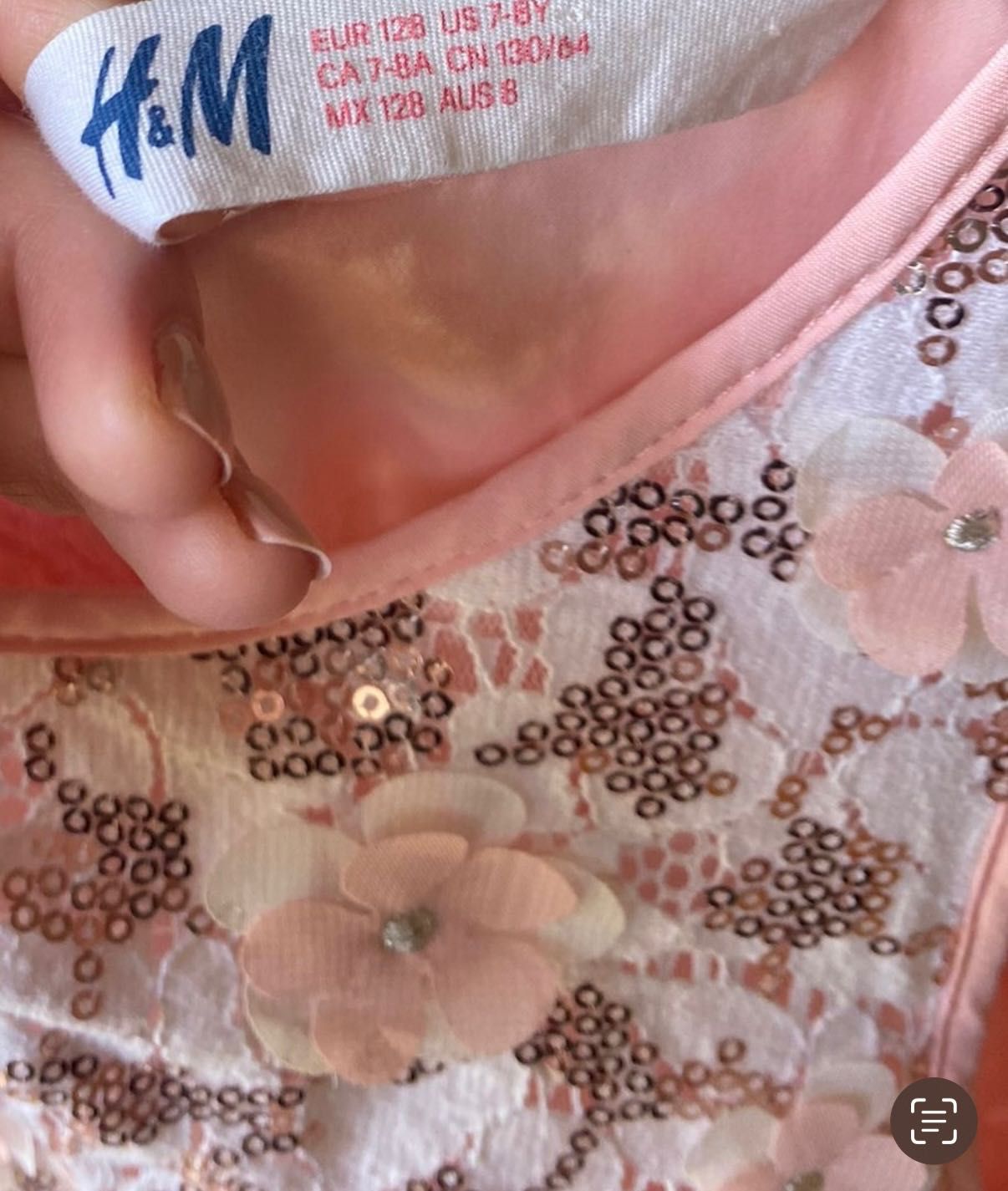 H&M  парти/ сватба рокля 128дм или 7-8год.