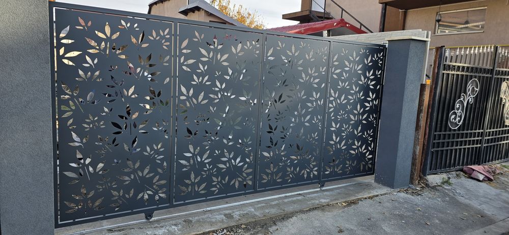 Porți și garduri din tablă decupată CNC tabla traforată