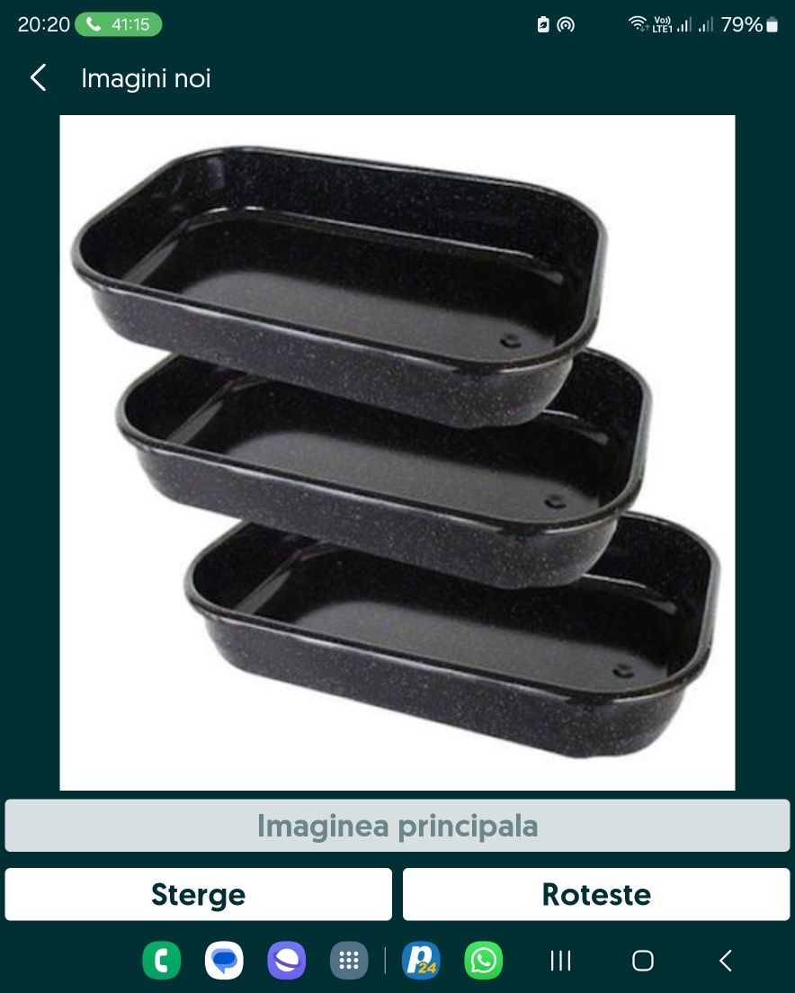 Set 3 bucati Tavi emailate, 32-36-40 cm Pentru cuptor