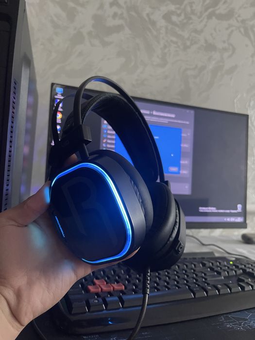 Новый игровой наушник сатылады микрофоны бар