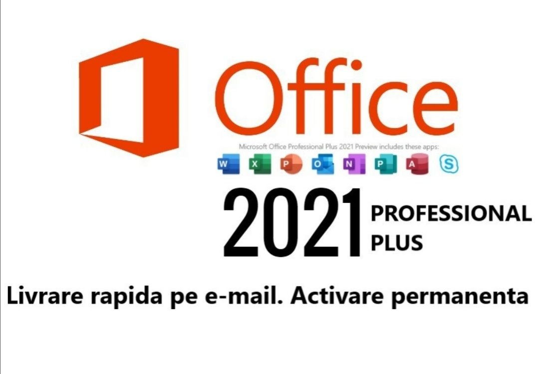Licență Office 2021 Pro nouă cu livrare pe email