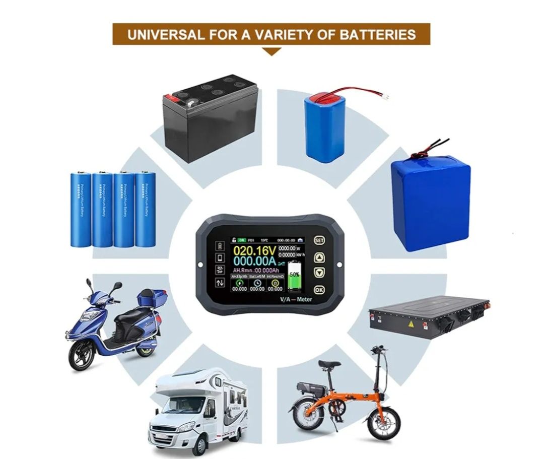 JUNCTEK Battery Monitor KM110F с Bluetooth и LCD дисплей