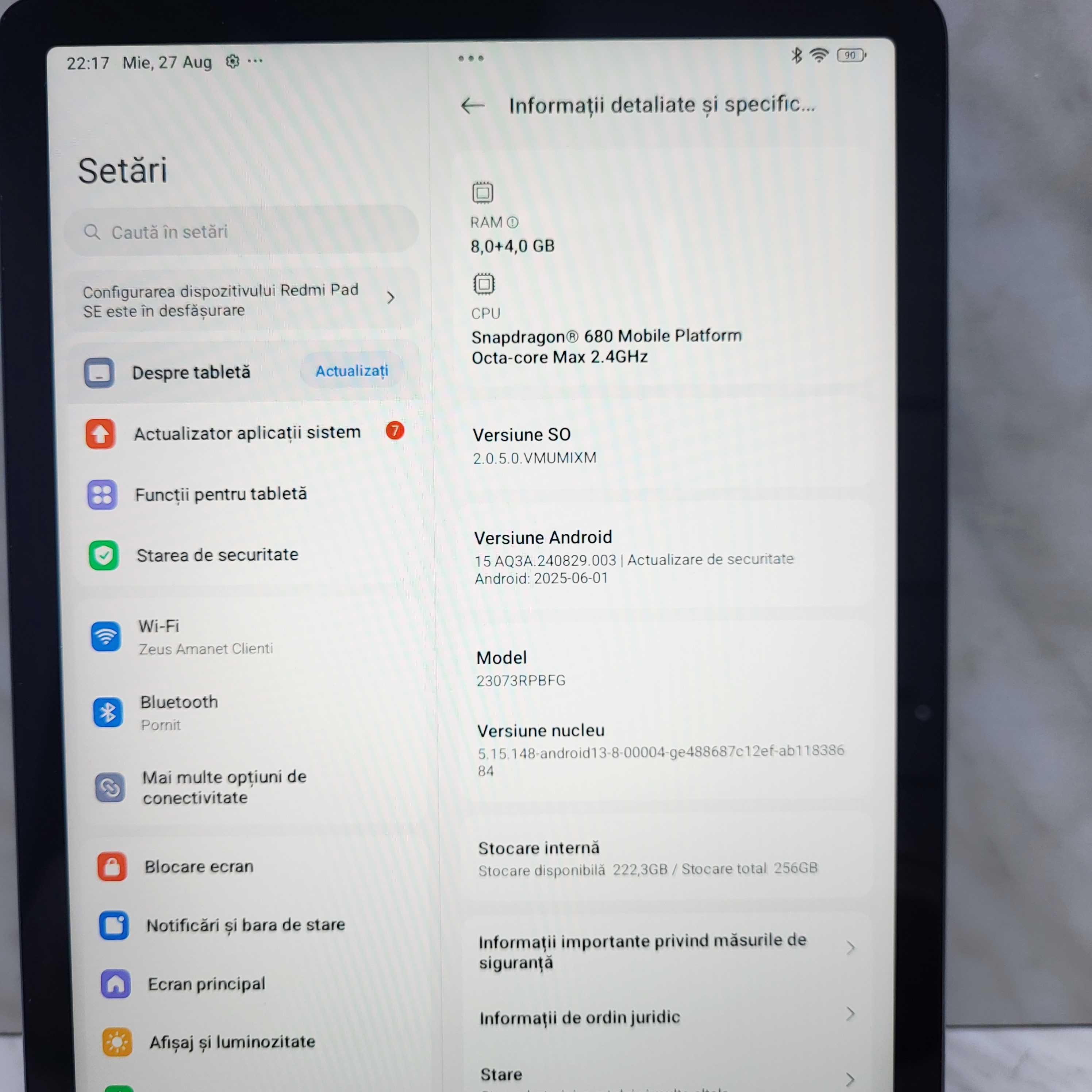 Tableta Xiaomi Redmi Pad SE, 8GB RAM, 256GB, Wi-Fi, Mint Green