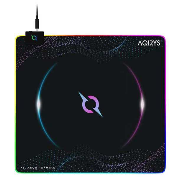 Mouse Pad Gaming AQIRYS Eclipse Medium iluminare RGB negru Nou Sigilat