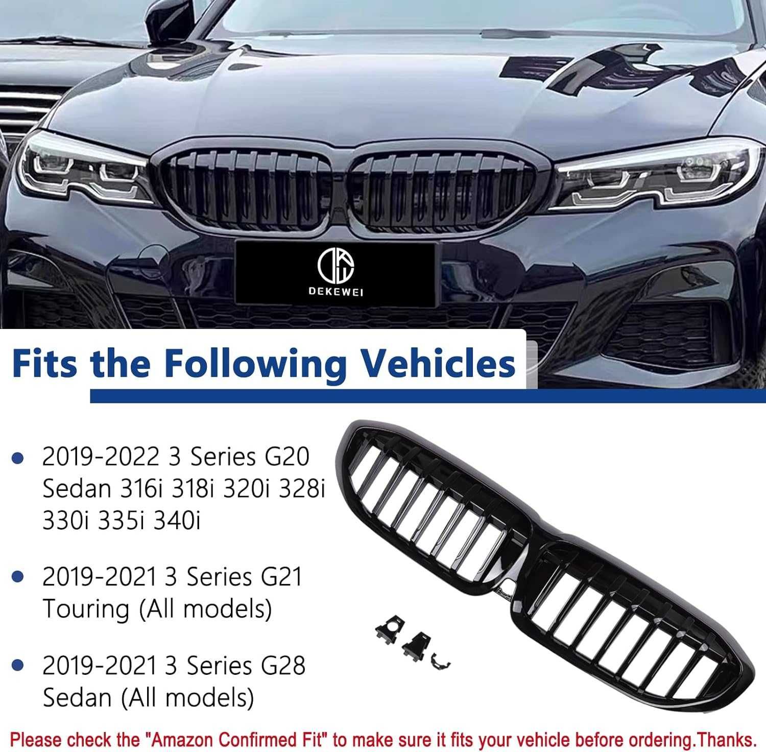 Бъбреци Решетки за BMW G30, БМВ 3 серия G20 G21 Двойни Черен Гланц