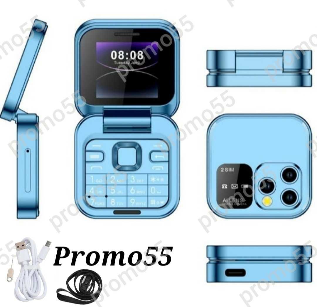 Мини сгъваем мобилен телефон i16 PRO с две сим карти