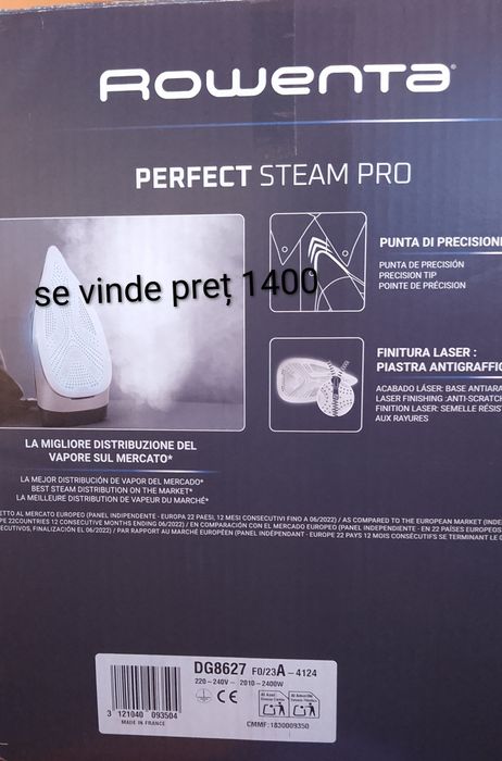 Statie de calcat Rowenta Fier de calcat cu abur Rowenta DG8627, 120 g/