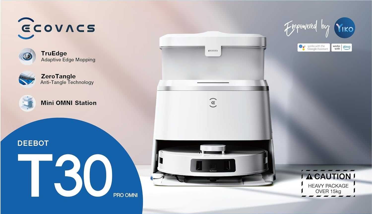 Прахосмукачка робот ECOVACS DEEBOT T30 PRO Omni TrueEdge Mopin 11000PA