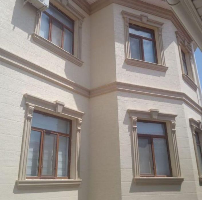 Фасадные декор, оконные обрамление, колонны, карнизы