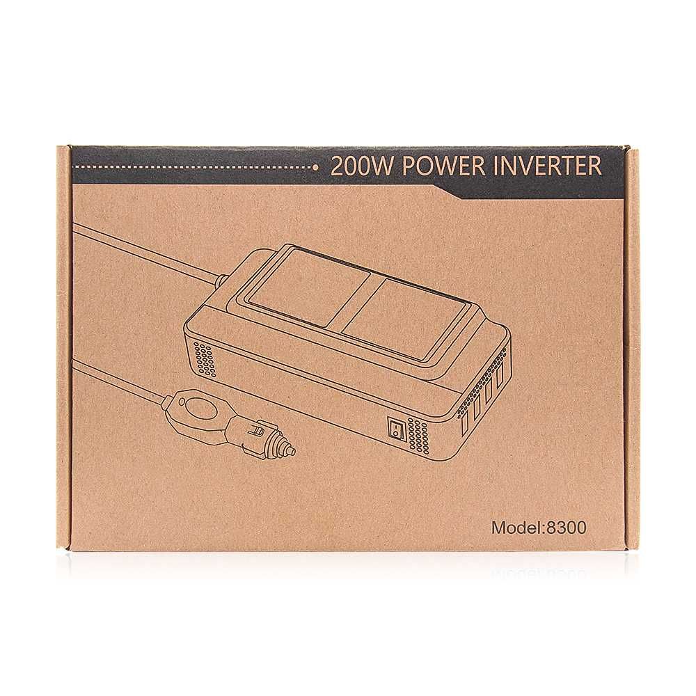 Инвертор за кола 200W 12V към 220V + 4 * USB