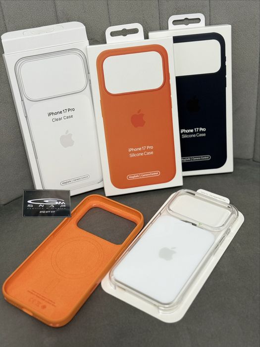 Huse clear case si silicon case iPhone 17 pro si pro max