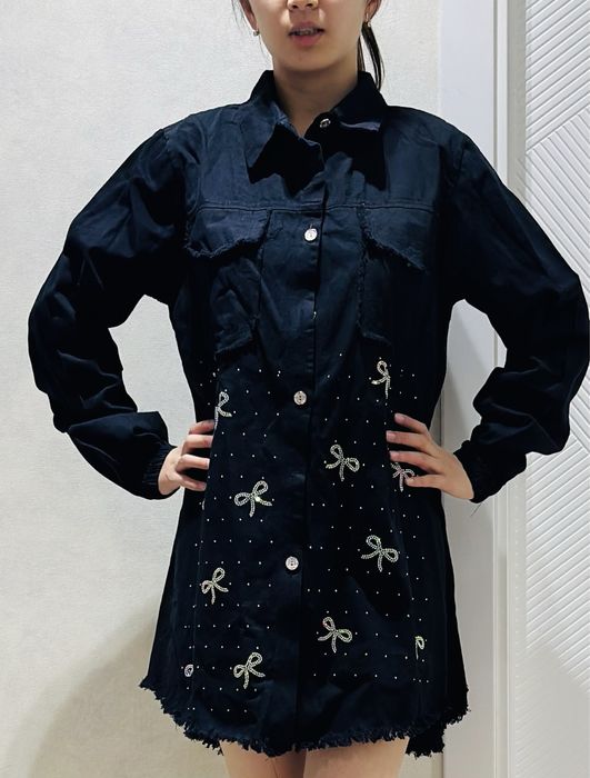 Джинсовая рубашка Китай оверсайз