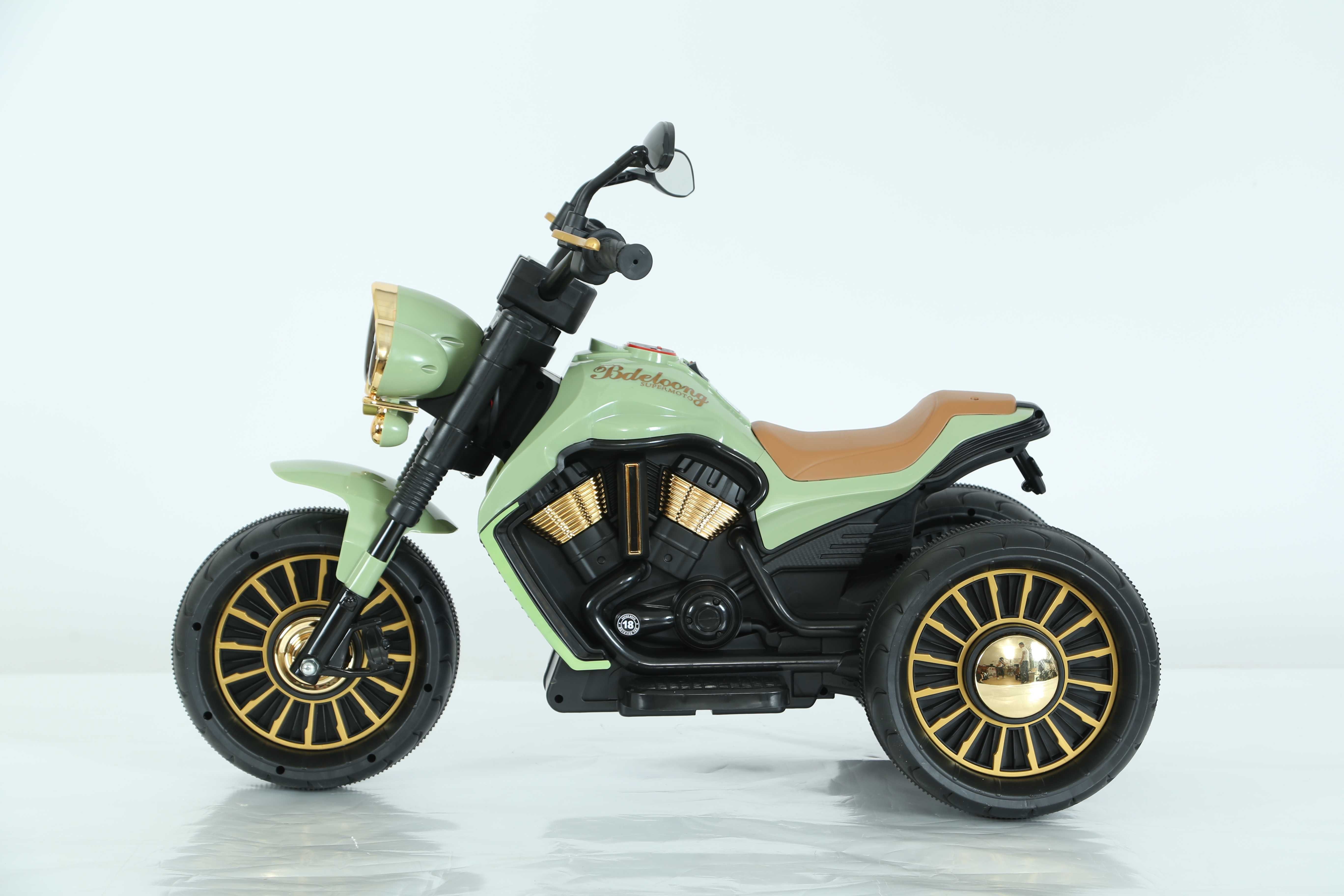 Motocicleta electrica cu 3 roti Kinderauto BJDL2388 2x 35W 6V RC Green