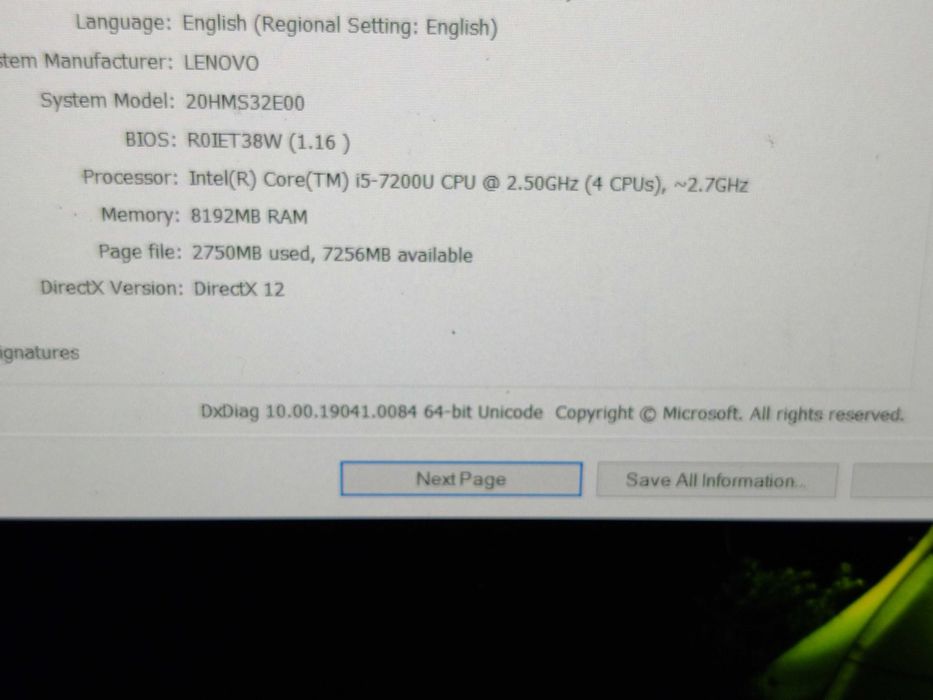 Lenovo Thinkpad x270 procesor i5 gen7.8g ddr4..ssd 256gb.FHD