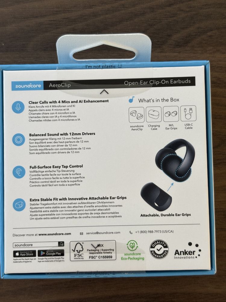 Casti Wireless Anker Soundcore Aeroclip (noi-garantie)
