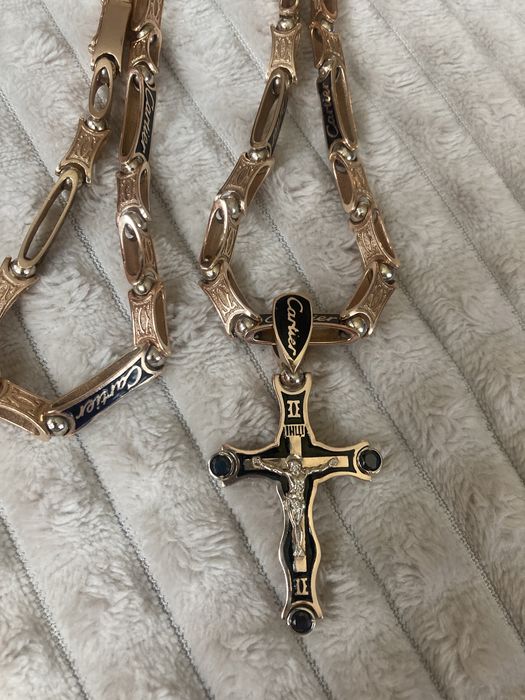 Lant aur(roz si alb) Cartier 14 k