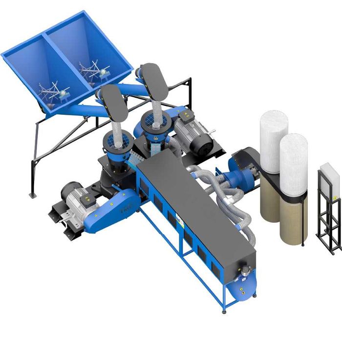 Linie de peleti MLG 1000 COMBI rumegus, cereale, resturi vegetale NOU