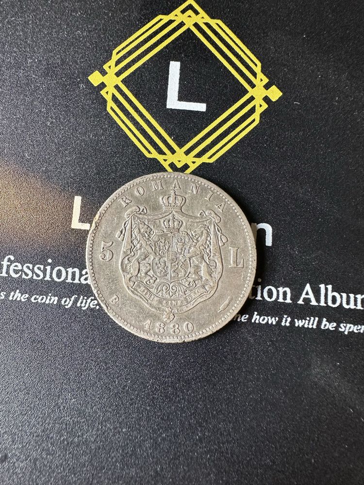 Moneda argint 5 lei Carol I