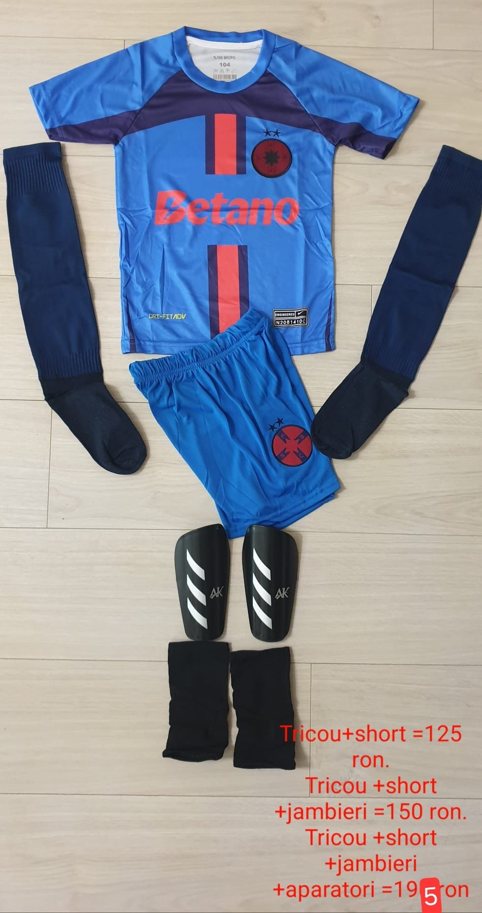 Echipamente fotbal FCSB,copii 4/14ani,2 Culori