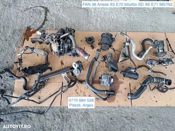 Anexe motor M57N2 Bmw X5 E70 3.5 biturbo SD 335 E92 X6 E71 turbina rezervor vacuum racitor gaze compresor Ac racitor ulei cutie viteze alternator electromotor pompa inalta presiune