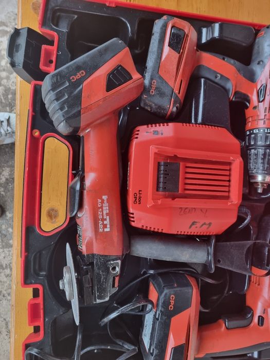 Set hilti rotopercutor te2,flex ag 125 ,filetanta sf22  3 baterii,inca