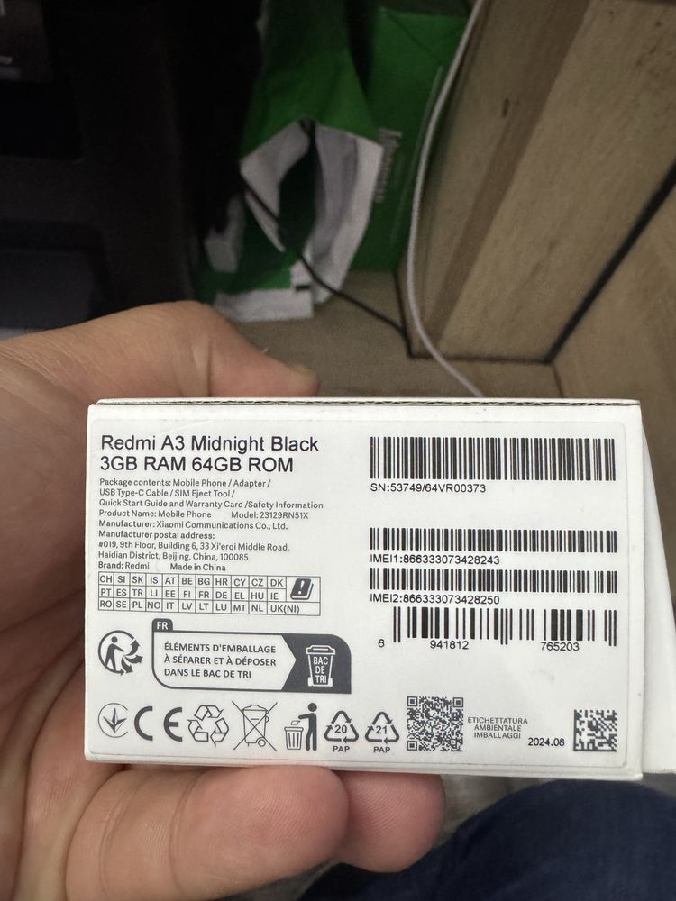 Redmi A3. 3/64 yangi. Ishlatilmagan