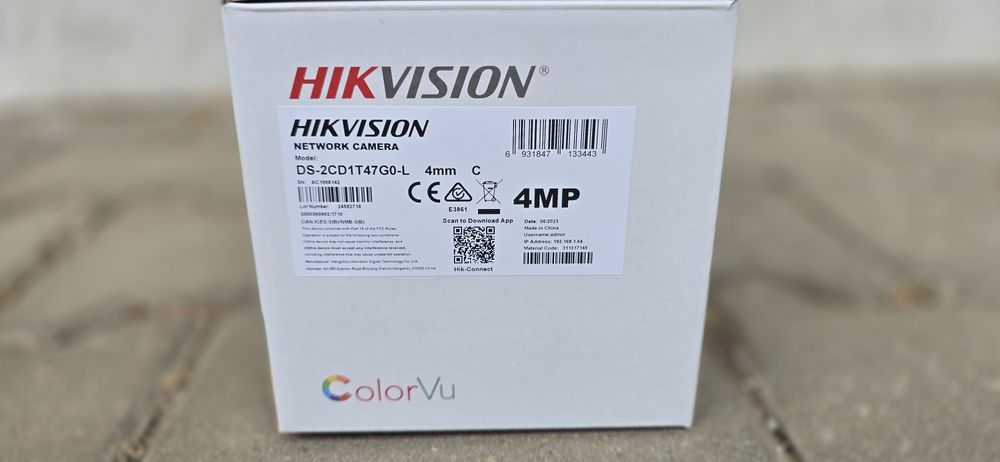 Camera supraveghere IP exterior Hikvision ColorVu DS-2CD1T47G0-L, 4MP,