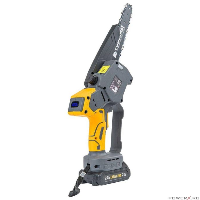 Fierastrau cu acumulator, tip drujba, 2x baterie 2Ah, Powermat