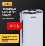 Havo tozalagich+ Namlagich Welkin K- 08 SYXYS- 60 m2 gacha / Wi-Fi