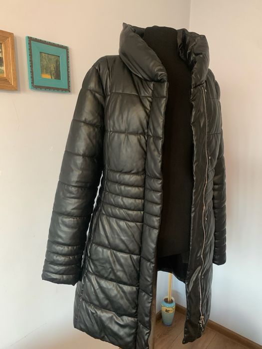 Зимний пуховик Guess 42-S / из эко-кожи / теплый мягкий