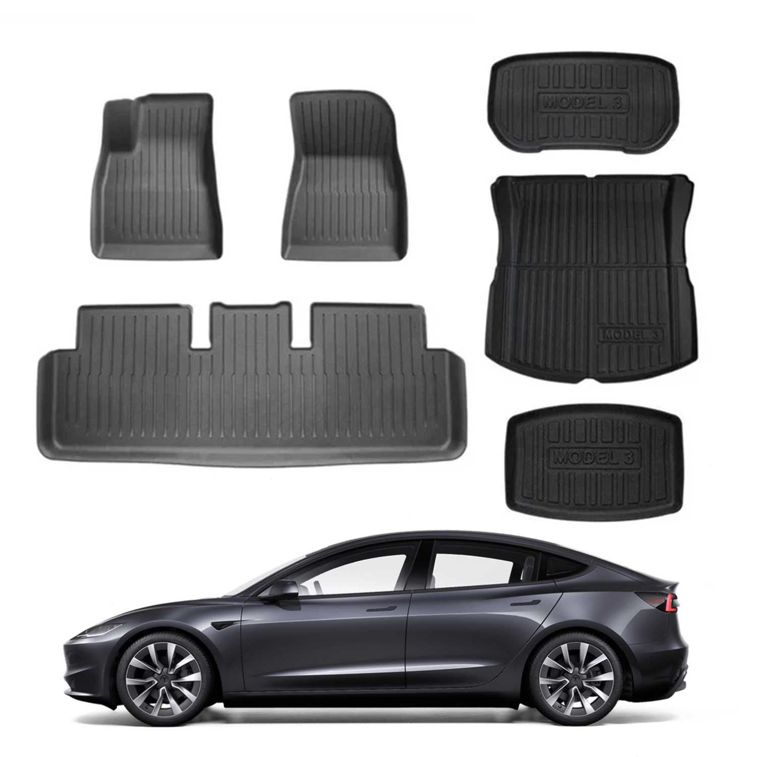 6 бр. Комплект Стелки за Tesla Model 3 Highland Гумени TPE НОВИ